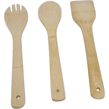 Balsa 3 lü bambu kaşık - 1