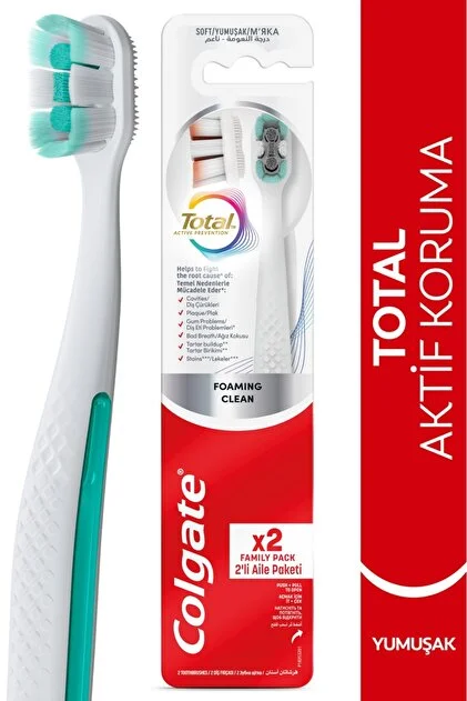 Colgate df total 2 li aile yumuşak beyaz
