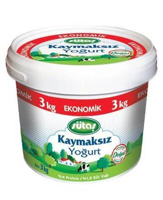 Sutas kaymaksız yogurt 3000 gr - 1