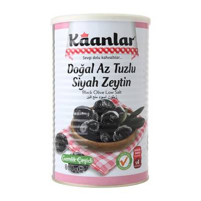 Kaanlar az tuz. sıyah zeytın 800gr tnk - 1