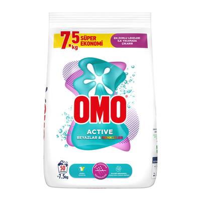 Omo matık 7,5 kg actıve beyazlar-renkliler - 1