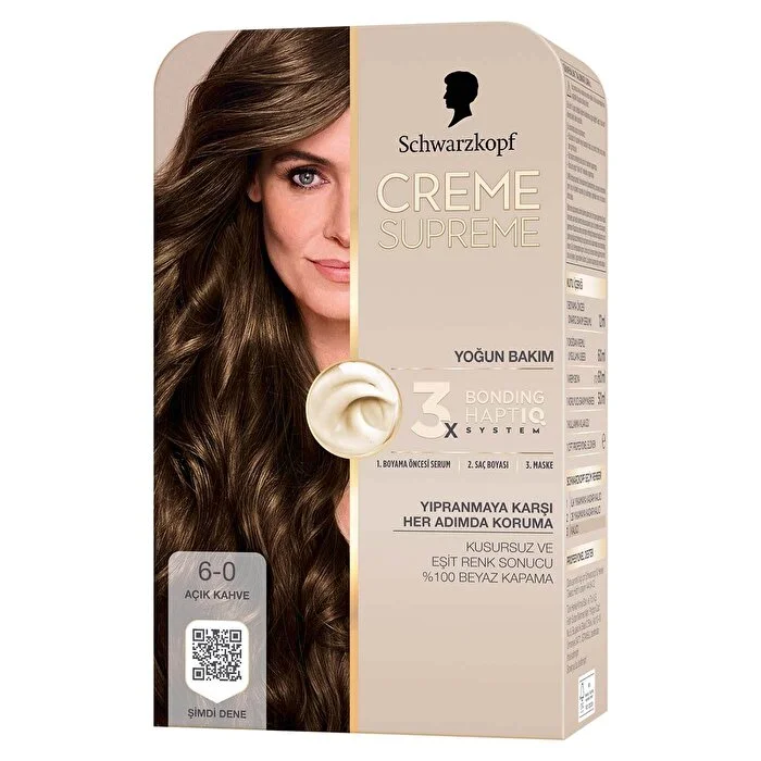 Schwarzkopf creme supreme 6-0 açık kahve - 1
