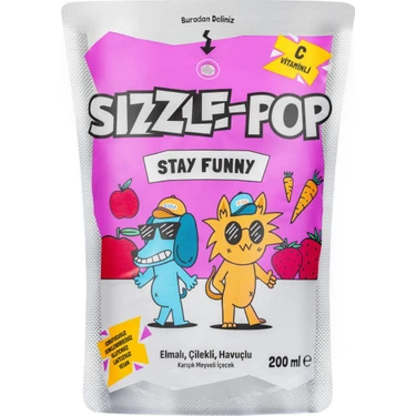 Sızzle pop elma-cılek-havuc 200ml - 1