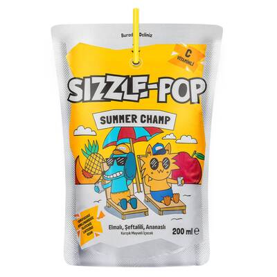 Sızzle pop seftalı-elma-ananas 200ml - 1