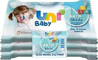 Unı baby ıslak mendıl cep aktıv 3*15  - 1